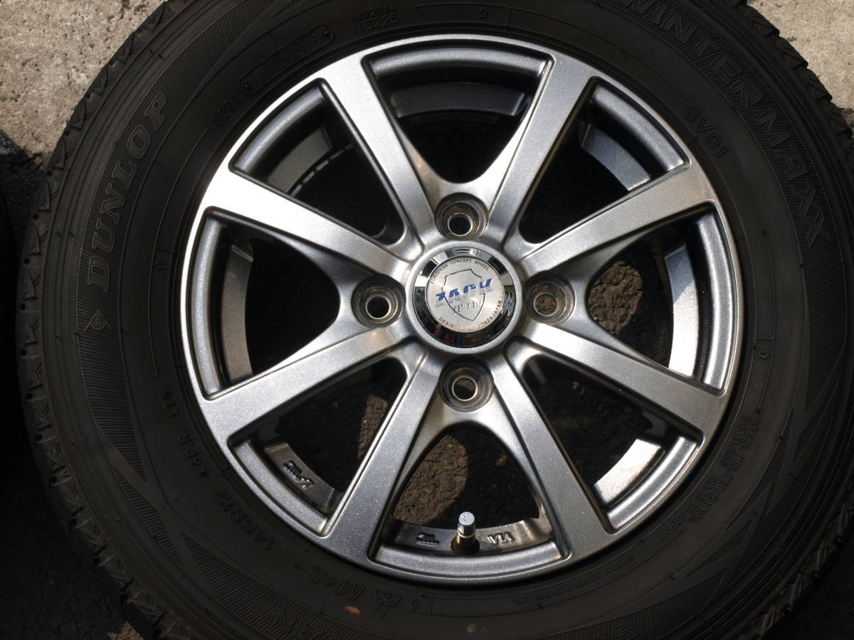☆ ZACK JP-110 12インチアルミ 145R12 6PR DUNLOP SV01 6分山～7分山 