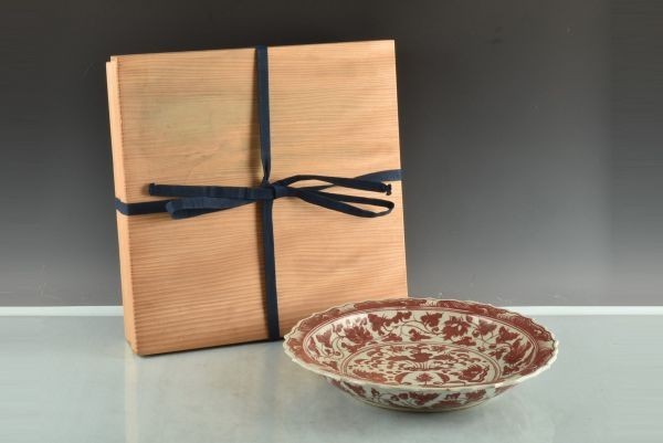 本物保証，2026 T11440 辰砂花鳥大皿 3.1ｋｇ(明)｜売買されたオークション情報、yahooの商品情報をアーカイブ公開 - オークファン 明