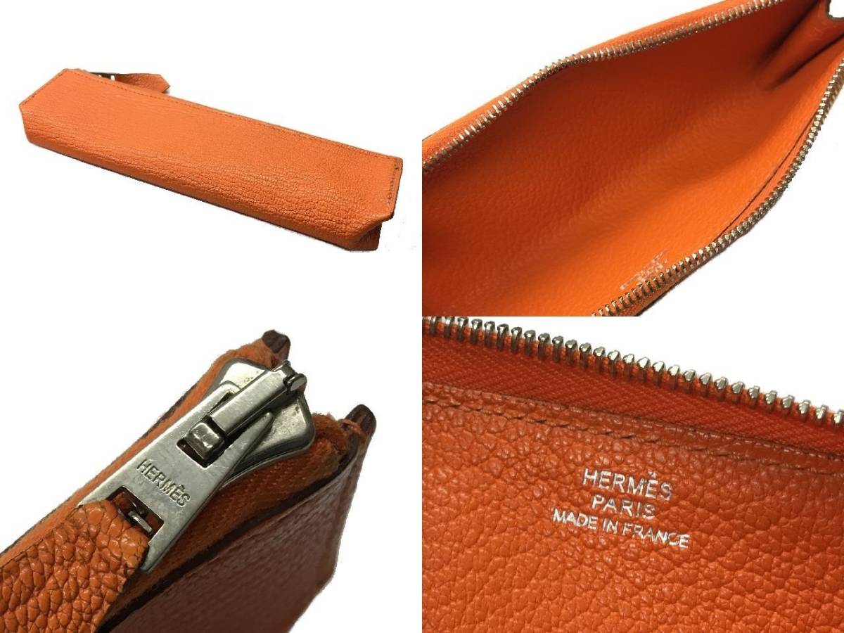 美品 正規品 HERMES エルメス Piccolo ピッコロ レザー ペンケース 