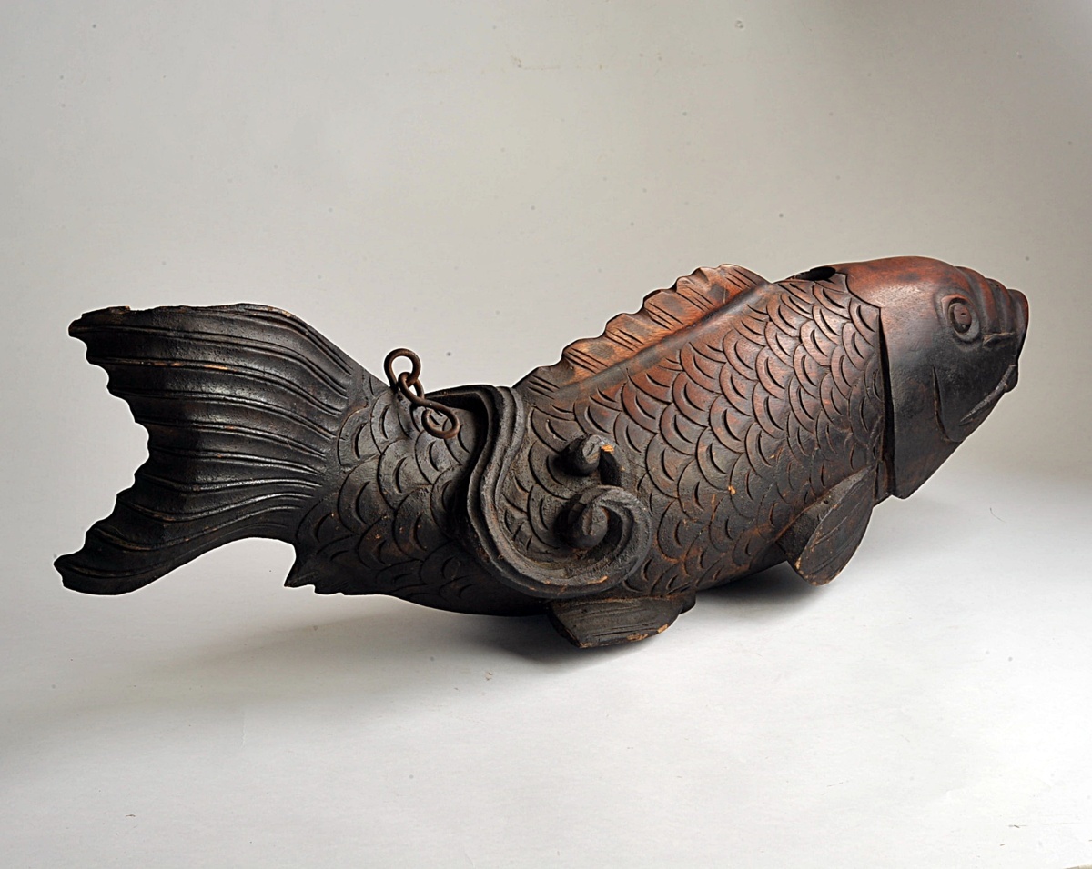◇自在鉤 魚 鯉型 特大 幅約100cm◇木彫 古民芸 囲炉裏 【公式通販】