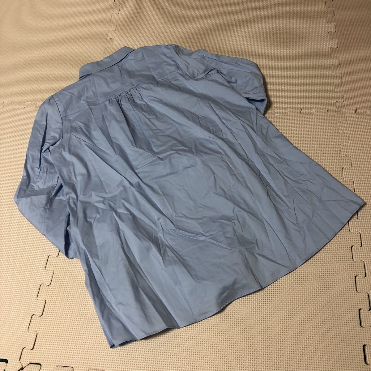 z☆ BURBERRY BLACK LABEL バーバリー ブラックレーベル レディース 長袖シャツ ブルー 切替 レース 38 トップス