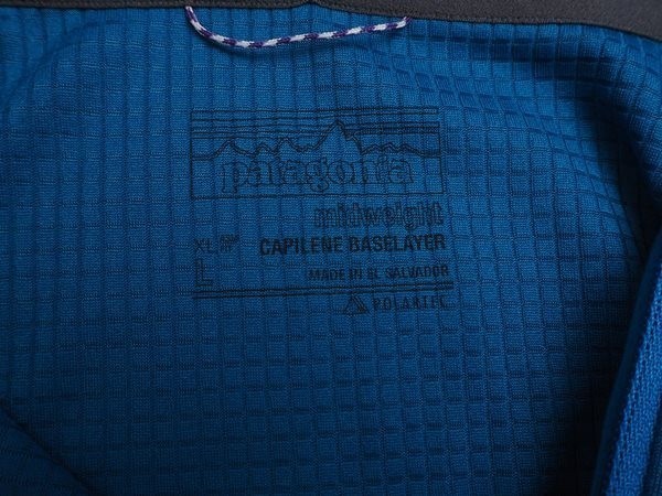 新品本物★Patagonia パタゴニア ハーフジップ メッシュ ロングTシャツ USレディースM★青