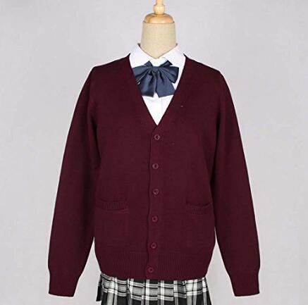 女子高生 制服 スクールセーター 防寒 カーディガン5