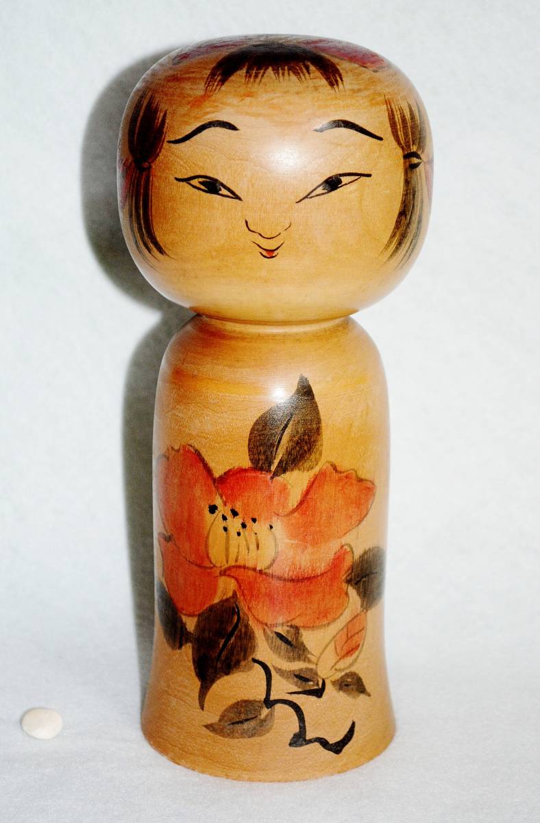 190500s【宮嶋無筆作 創作こけし3点】在銘/高さ24.5～29.5cmほど/郷土