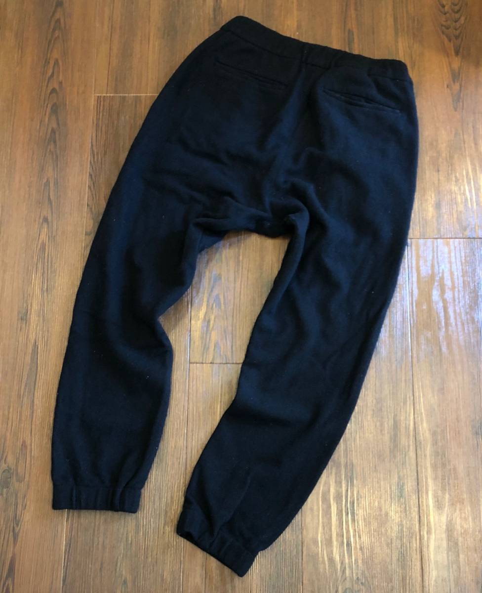 名作★ KAZUYUKI KUMAGAI カシミヤ混 ウール リブ イージー パンツ カズユキクマガイ ★2 BLACK