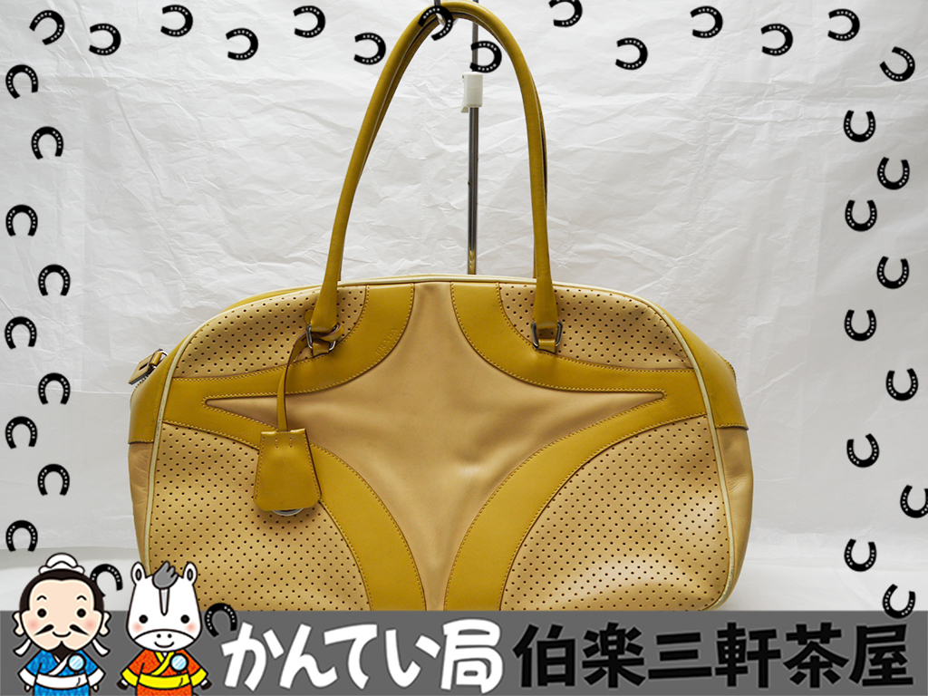 レザー プラダ PRADA ボストンバッグ キャメル | ⁄ 2122TOKYO PRADA 