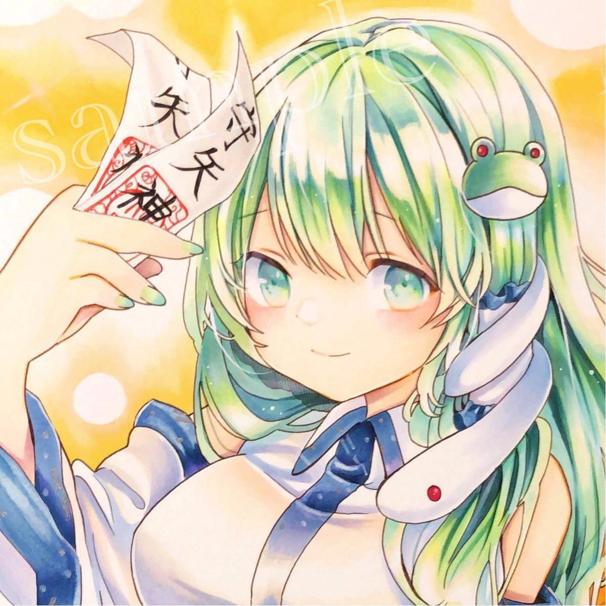 東方project 東風谷早苗 手描きイラスト B5 手描きイラスト 売買されたオークション情報 Yahooの商品情報をアーカイブ公開 オークファン Aucfan Com