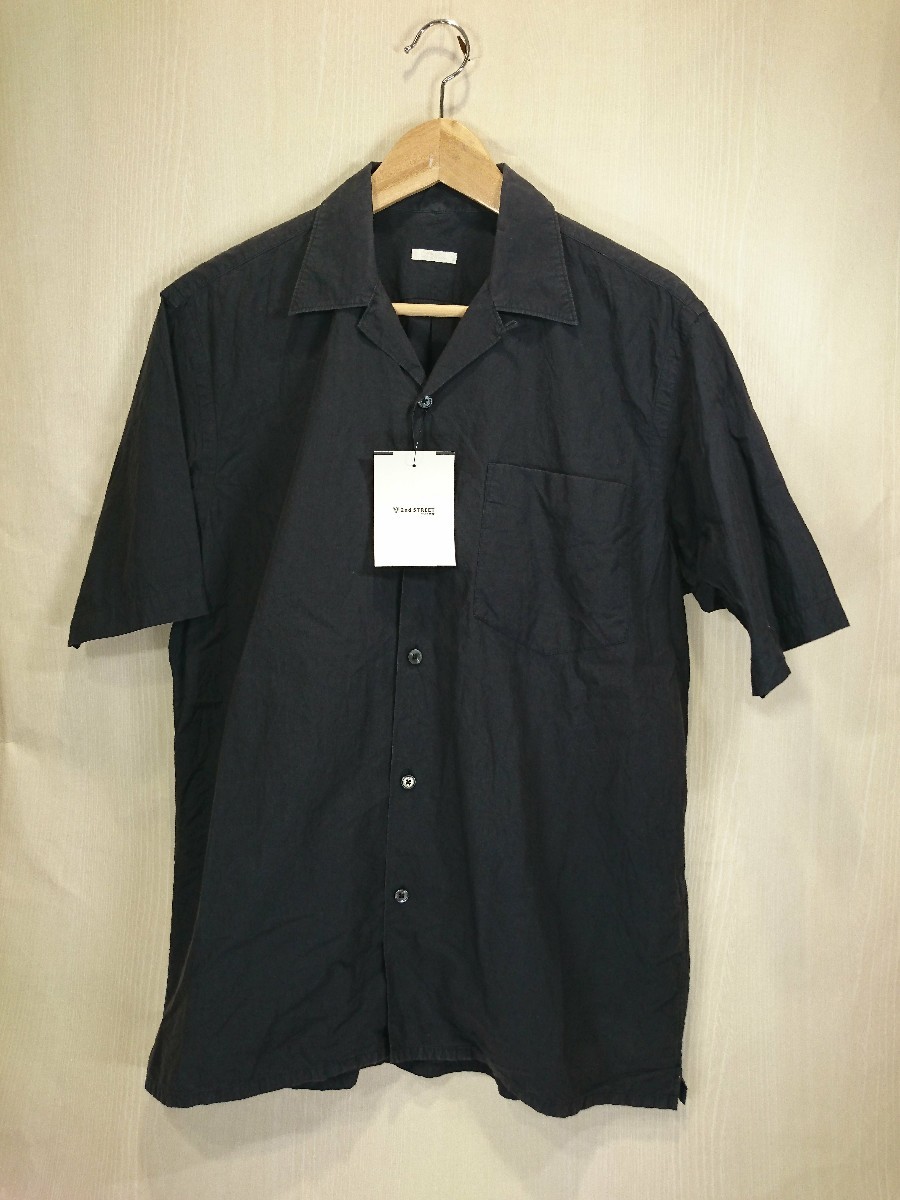 COMOLI◆15SS/タイプライターオープンカラーシャツ/15S-02005/1/コットン/NVY/無地/汚れ有
