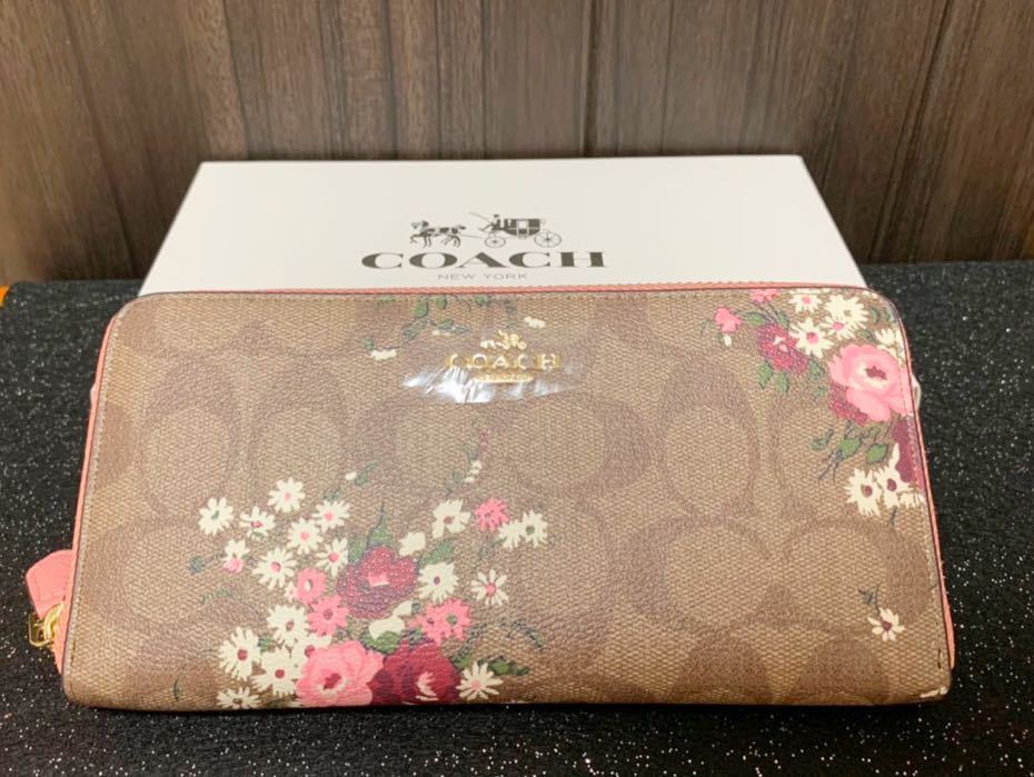 ☆新品☆COACH コーチ 花柄 フラワー ラグジュアリー シグネチャー 長財布