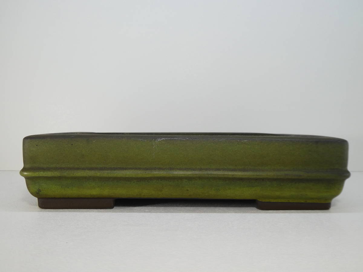 ▽陶翠 蕎麦釉胴帯長方鉢 25×18.7×5.7cm 鉢 盆栽 【公式通販】
