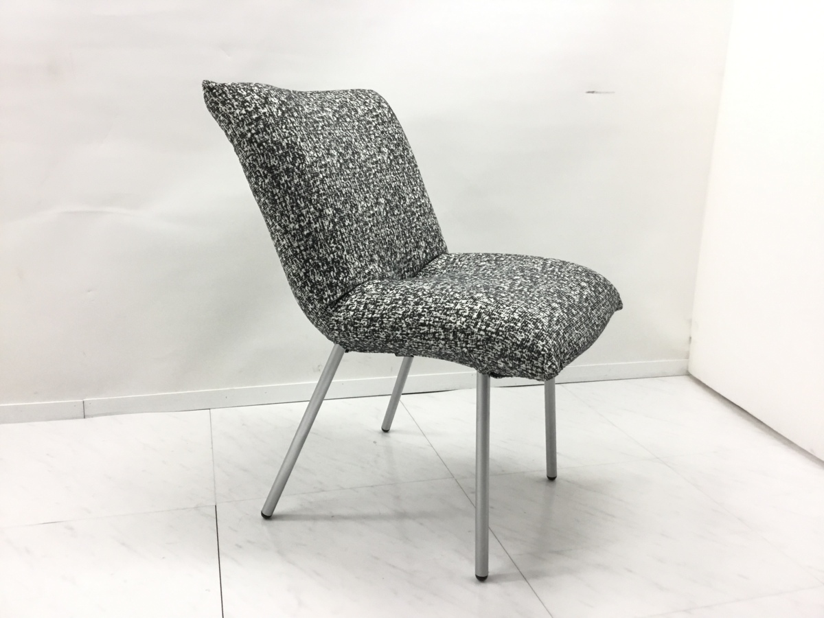 【ligne roset/リーン・ロゼ】ダイニングチェア「カラン」RJ-786　ブラック系布②（参）約8万Ｙ0-0279