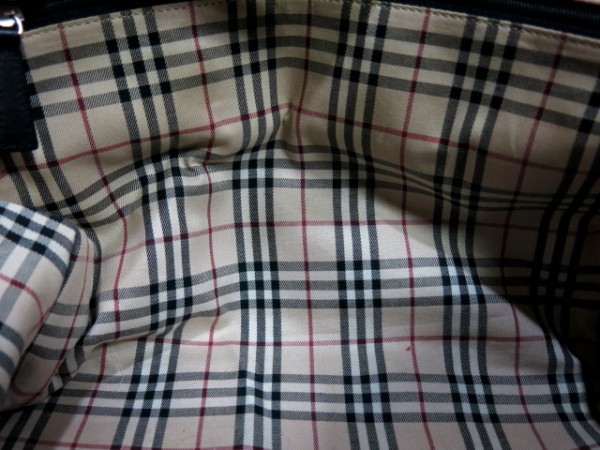 □BURBERRY バーバリー□メンズ レザー 本革□トート バッグ□黒 ノバ