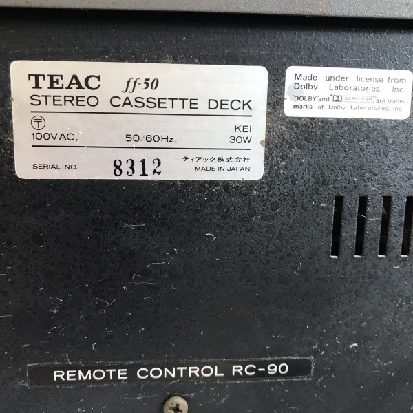 TEAC ff-50 ティアック カセットデッキ｜Yahoo!フリマ（旧PayPay your