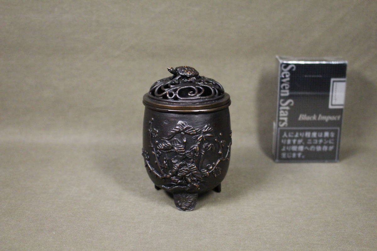 中国古玩 錫製 - 陈壶 S149 『留珮鎮記』在銘 時代唐 沈存周款古錫雕竹