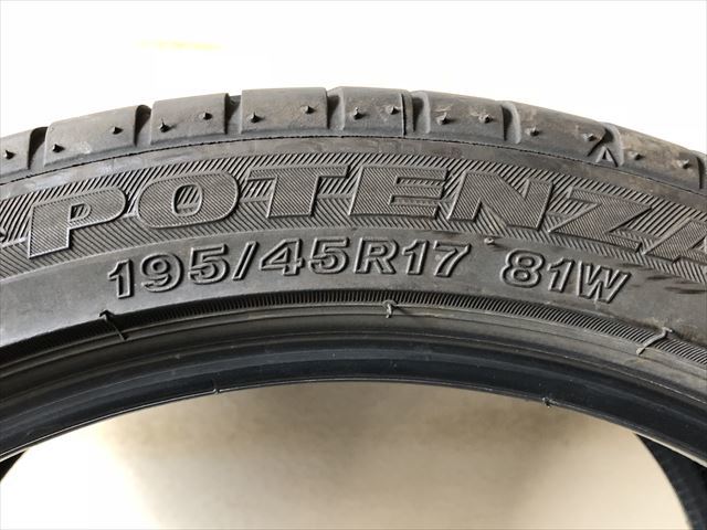激安中古タイヤ　　195/45R17 81W BS POTENZA RE050A 16/13年製 4本