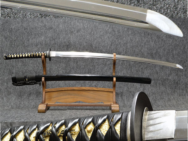 小物 i a i 日本アンテックギャラリー製 豪壮肥後同田貫 高級 居合刀 牛本革巻 白