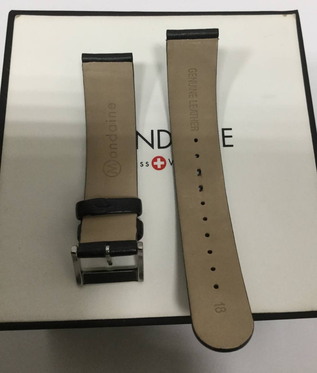 【9343】MONDAINE/モンディーン クォーツ腕時計 レザー ブラック