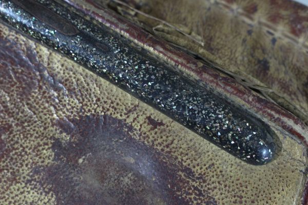 ▲▽肌付　切付　下鞍　革　江戸時代　38×45ｃｍ　3.14ｋｇ　野馬追/相馬/轡/古式馬具/鎧/甲冑/武具▲▽_5