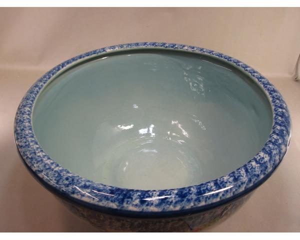 新品●水蓮鉢●ホワイト●花柄●睡蓮鉢●直径約４０センチ●金魚鉢●メダカ鉢●FC1