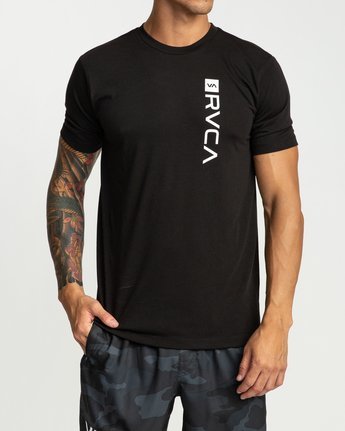 RVCA Tシャツ メンズ ルーカ 半袖 SS バックプリント ロゴ 速乾 軽量 EDGE STRAIGHT SPORT SALERVCA 2026年春夏モデル 白