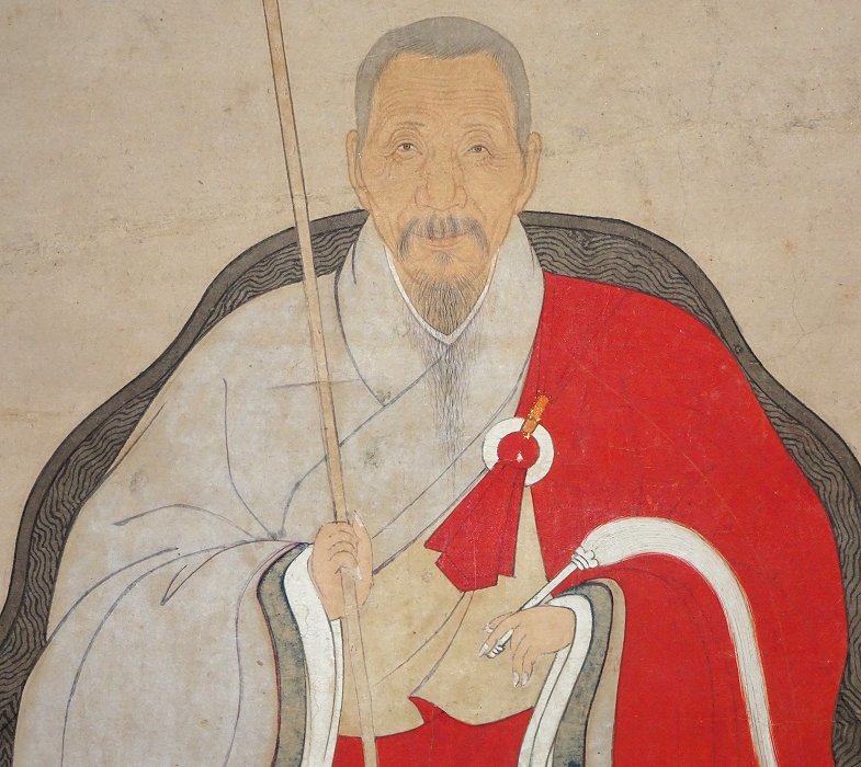 掛け軸 黄檗宗 楊道真筆 即非如一賛 隠元隆琦像 頂相 肖像画 真筆保証 福建省 明末清初 渡来禅僧 宇治黄檗山万福寺開山(人物、菩薩)｜売買 ...