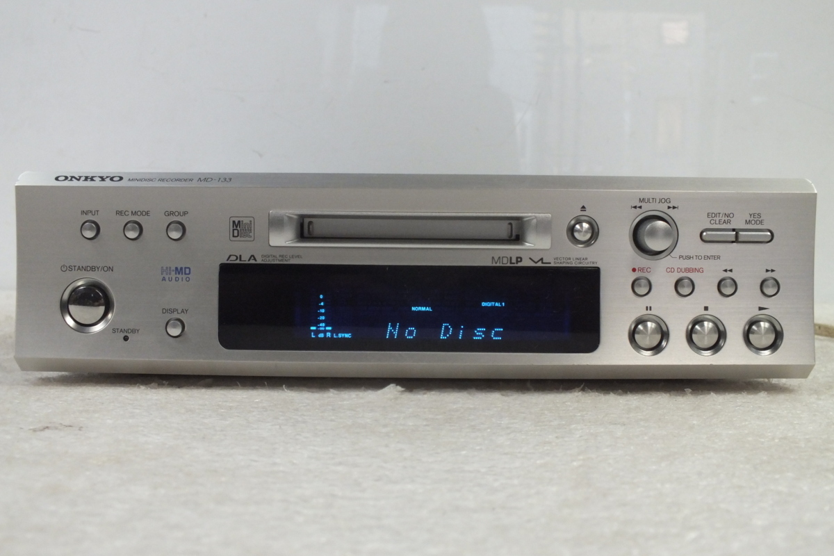 ☆ONKYO☆オンキョー MDデッキ MD-133 リモコン付 動作OK Hi-MD対応