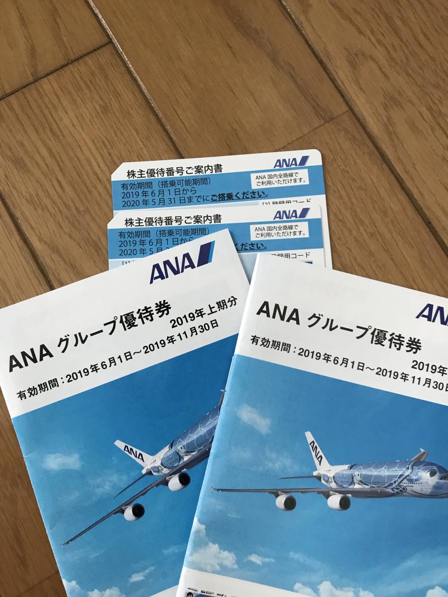 【最新】ANA株主優待券 2枚セット+冊子2冊 2019年6月1日~2020年5月31日 送料無料