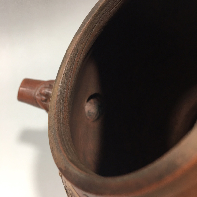中国美術 大清乾隆年制款 浮き彫り 花卉紫砂壺 急須 茶壷 茶具 煎茶