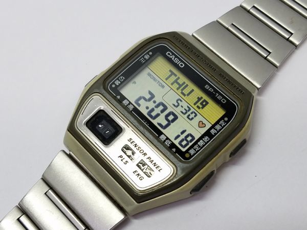 mc稼働品□ CASIO BP-120 血圧ウォッチャー デジタル メンズ腕時計