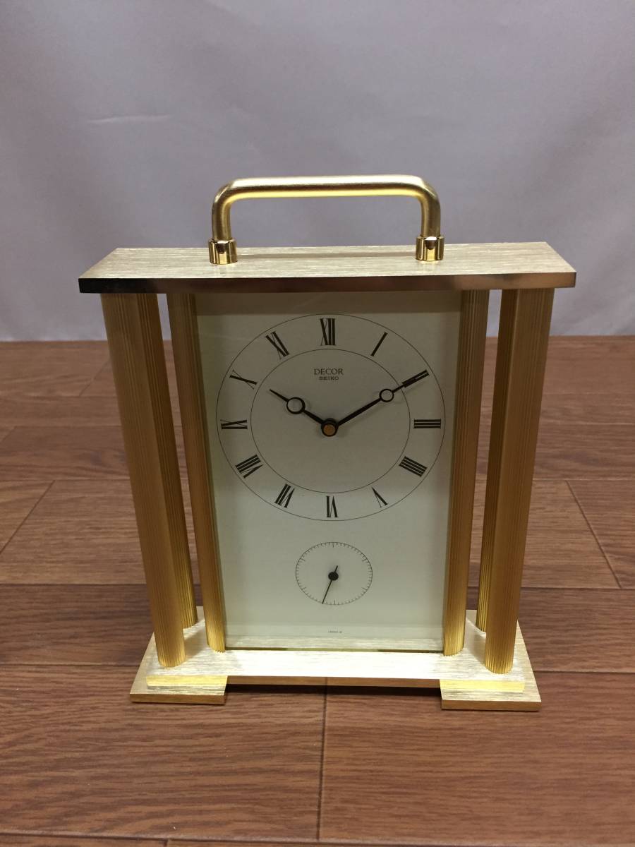 ☆美品 SEIKO セイコー DECOR QZ813G 高級置時計 ゴールド☆ DECOR