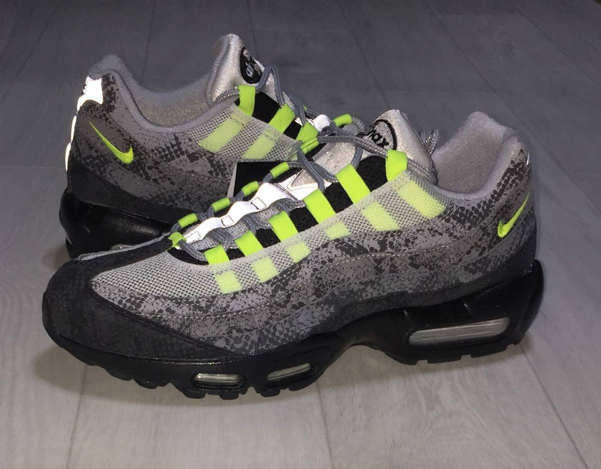 新品 NIKE iD AIR MAX 95 イエローグラデ パイソン US9.5 27.5cm ナイキ エアマックス スネーク ヘビ 蛇柄 yellow OG VAPOR プロトタイプ