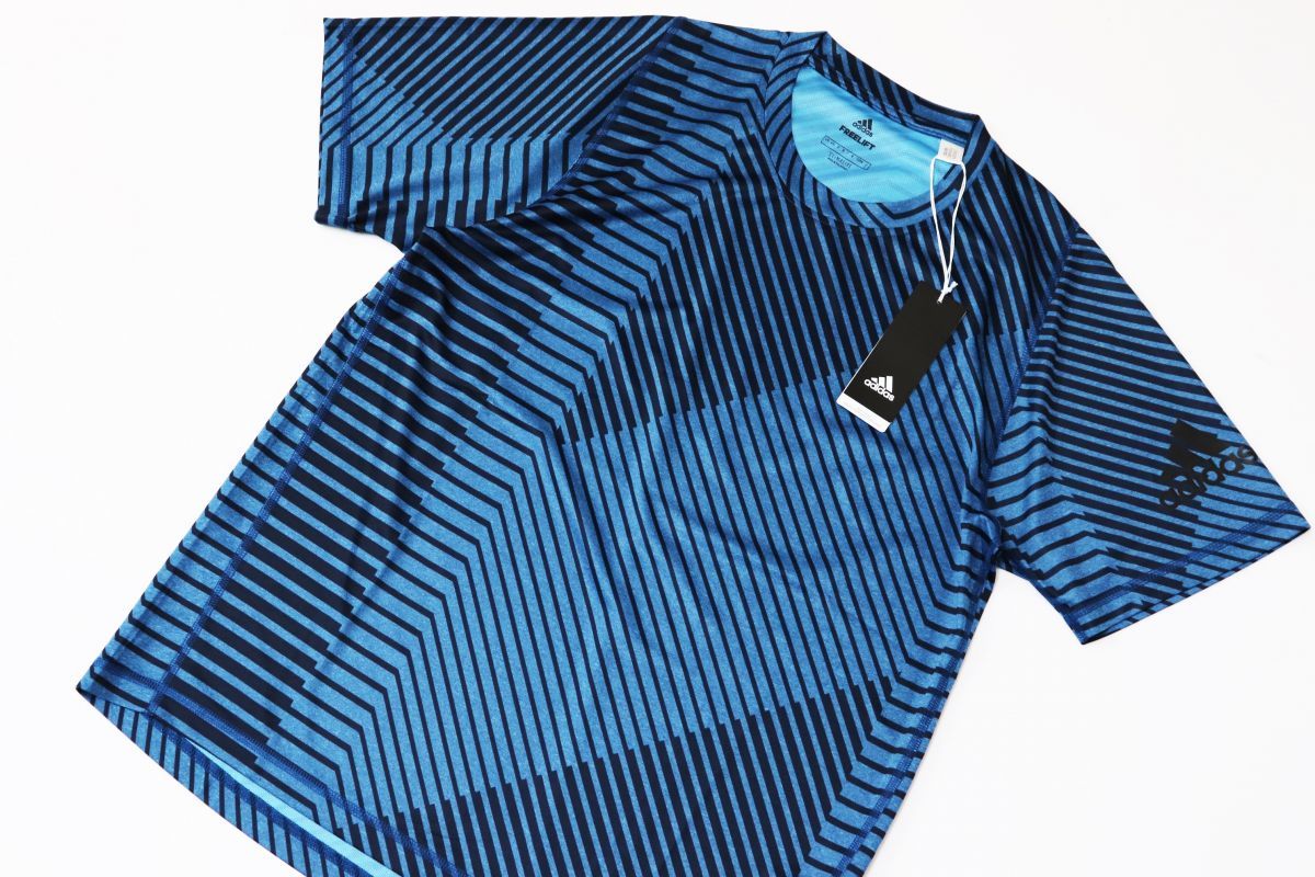 ★アディダス adidas 新品 メンズ ロゴ入り トレーニング クルーネック 半袖 Tシャツ 青[DW9395-M]三★QWER★