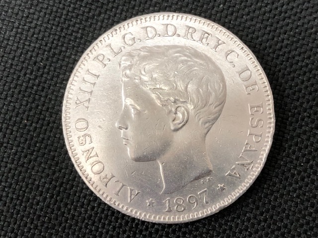 1ペソ PCGS AU フィリピン=スペイン 大型 銀貨アルフォンソEF+ 1897年銘 Yahoo!オークション - アルフォンソ13世 Detail』スペイン領フィリピン1ペソ銀貨（1897年） フィリピン 銀貨／希少1897年 スペイン領 美術品・アンティーク・コレクション 1903年｜Yahoo!フリマ（旧PayPay