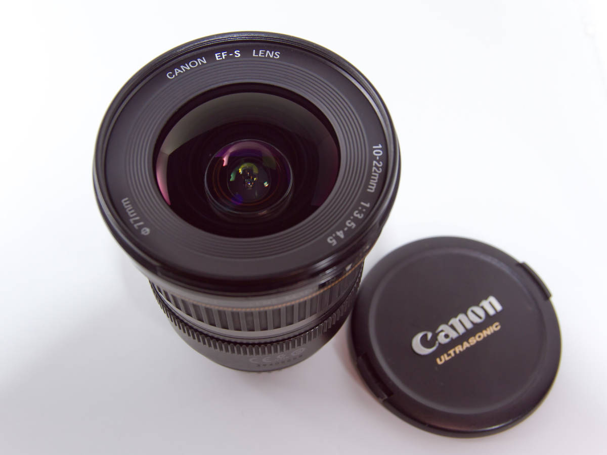 【送料無料】CANON EF-S10-22mm F3.5-4.5 USM＋レンズフードEW-83E付き【中古美品】