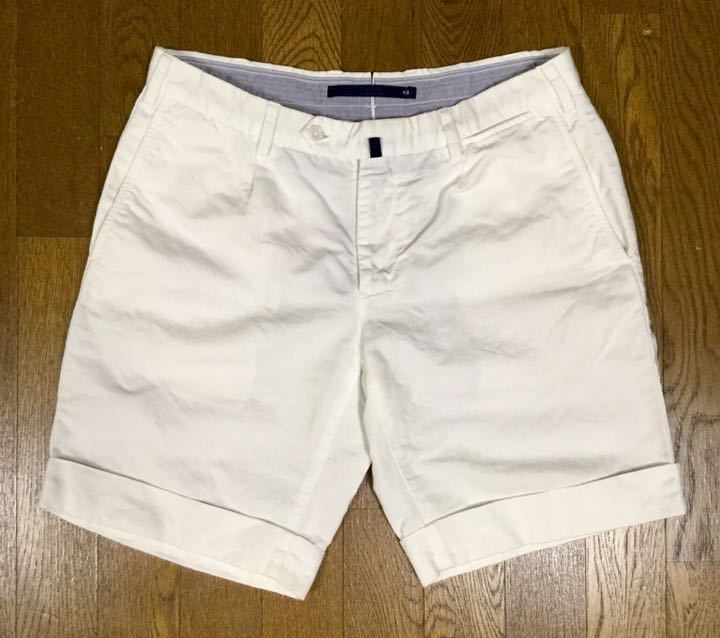 ☆☆ 良品!!「INCOTEX」“CHINOLINO” 麻混 ショーツ/ショートパンツ White SIZE:48 ルーマニア製 スローウェアジャパン正規品