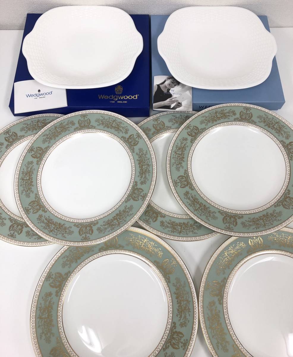 Wedgwood ウェッジウッド コロンビア セージグリーン 27cm プレート 計