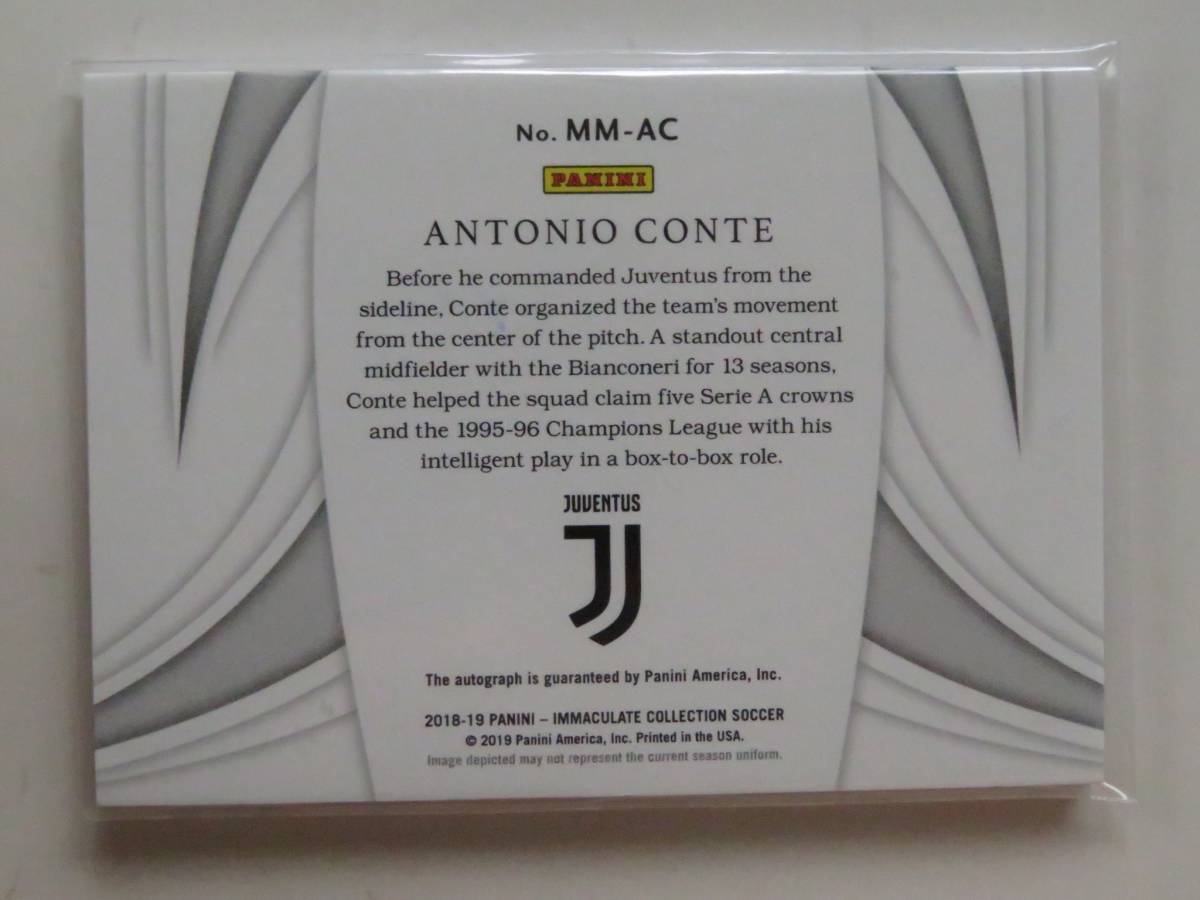 2018/19 PANINI IMMACULATE SOCCER ANTONIO CONTE JUVENTUS 12/20 直筆サイン MODERN MARKS