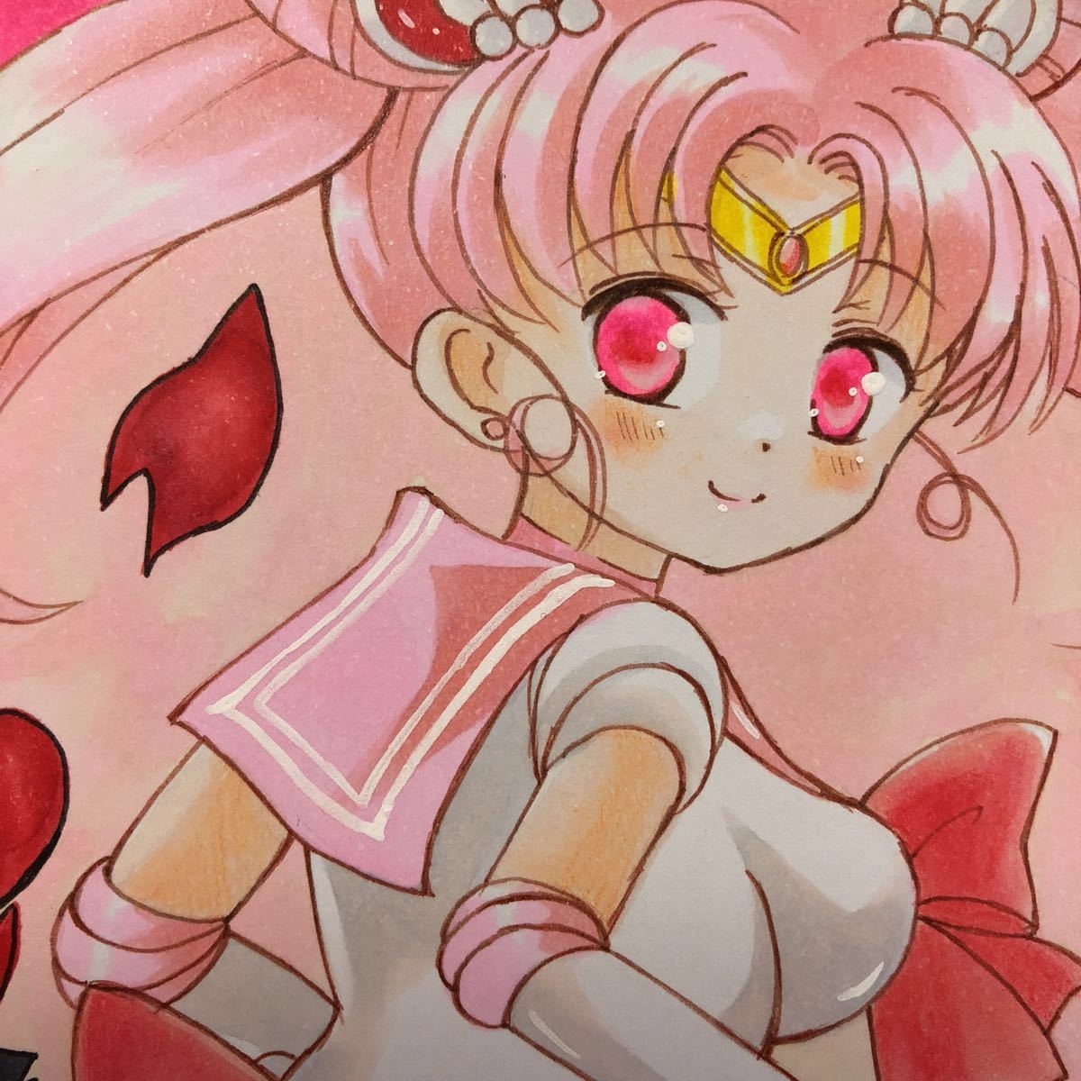 ☆手描きイラスト オリジナル☆ 鬼っ娘ちゃん桜コーデ ☆クリック