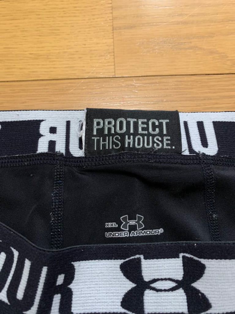 [部室整理]アンダーアーマー コンプレッションショートショーツ/黒/スパッツ/ラグビー部/XXL/ヒートギア/UNDER ARMOUR _3