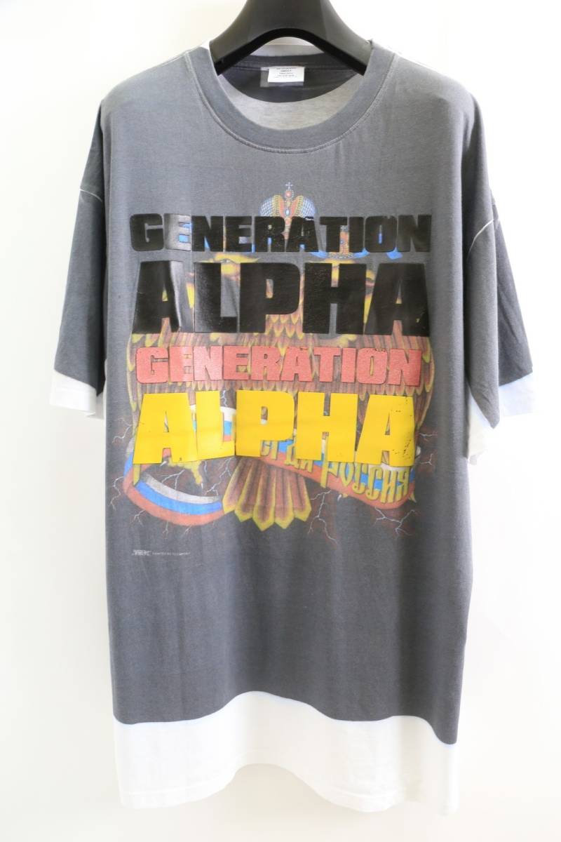 安い，定番 国内定価100000円超え VETEMENTS 18AW GENERATION ALPHA TEE ヴェトモン 転写 アルファ オーバーサイズ Tシャツ 210IG6593(文字、ロゴ)｜売買されたオークション情報、yahooの商品情報をアーカイブ公開 - オ Sサイズ