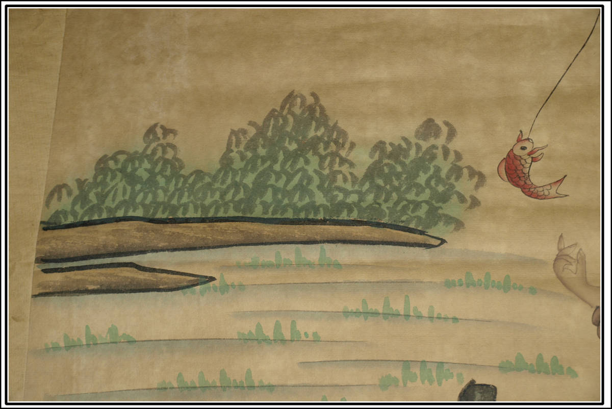 骨董市仕入れ 時代の肉筆絵札書道 激安骨董品 X549D1-4 81CjxSZ4ymL