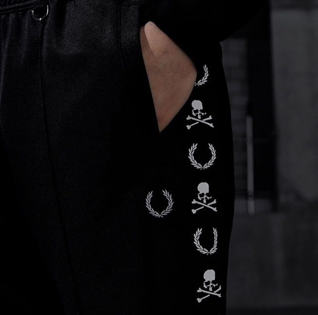 END. x MASTERMIND WORLD x Fred Perry TRACK PANT Black Small エンド