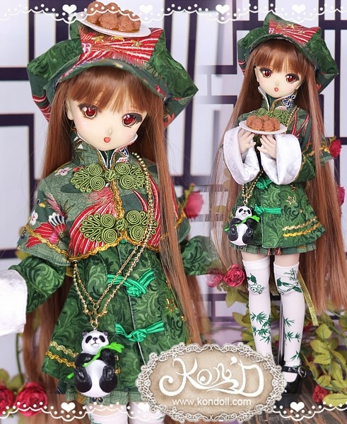 【Kon’D】MDD M胸/L胸・ OB48・50・M胸/L胸 対応ドール洋服セット（パンダレストラン・みどり）7点セット