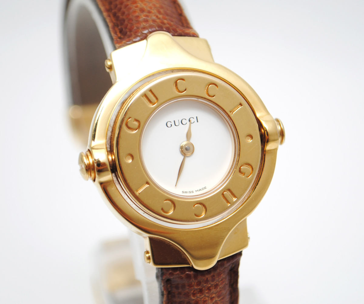 稼働品【GUCCI】 グッチ GQ6600 バングル ゴールド / ホワイト文字盤 