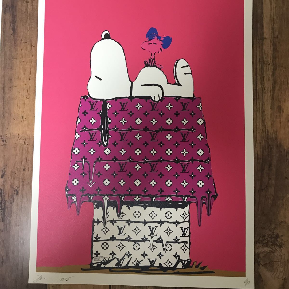 世界限定100枚 NYC DEATH スヌーピー SNOOPY 本物 - アートポスター 