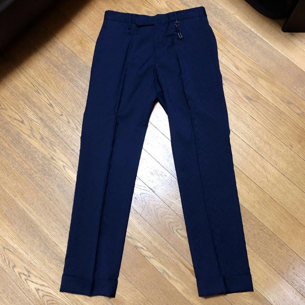 極美 INCOTEX SUPER100’S ウール スラックス ネイビー 48 SUPER100's 48】インコテックス スラックス ウール100% 極美 INCOTEX