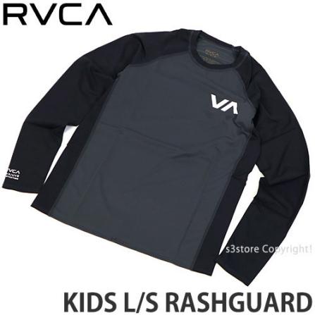 1円 RVCA KIDS L/S RASHGUARD SLT M ルーカ キッズ ラッシュガード ジュニア 長袖 日焼け プール ...