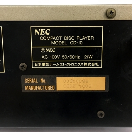 NEC CD-10 CDプレーヤー オーディオ 音響 ジャンク Y4253688