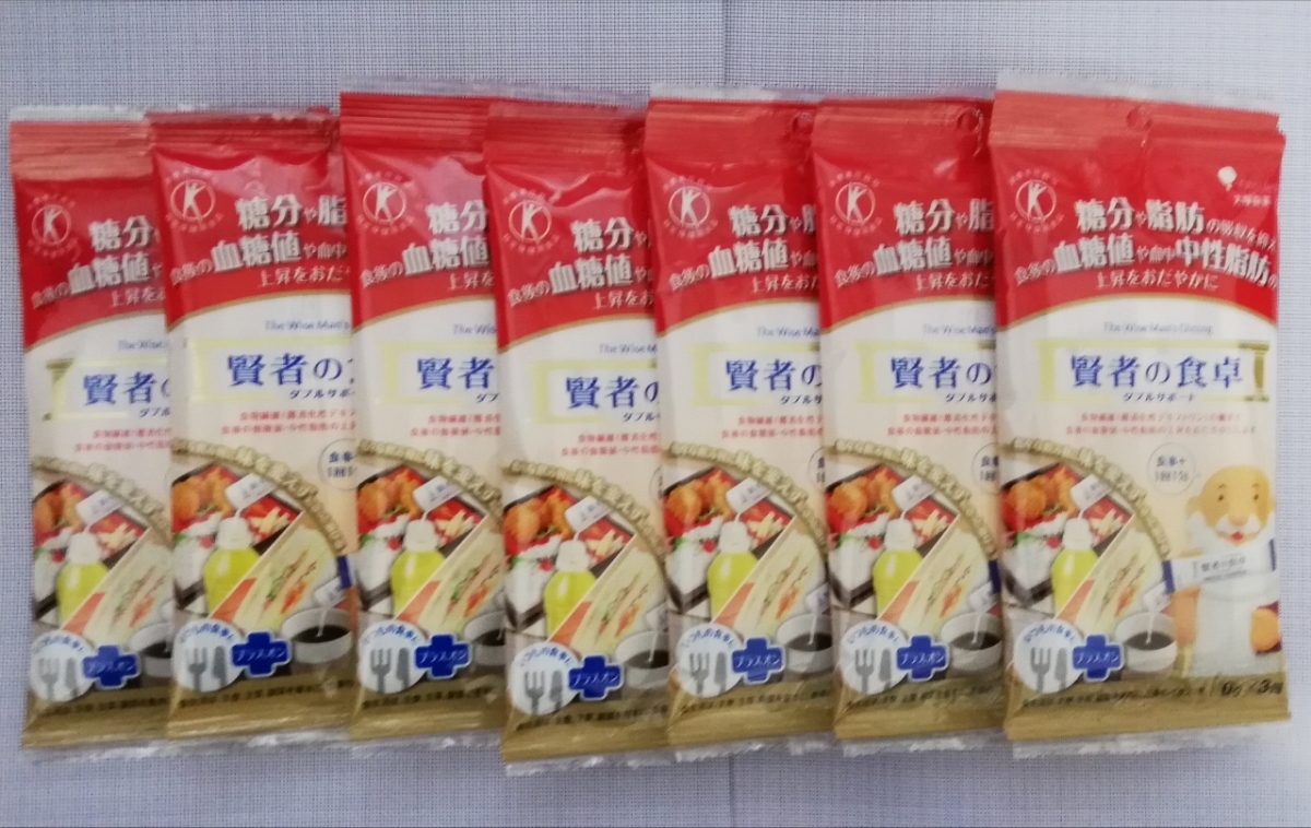 賢者の食卓 ダブルサポート 6g×3包を7袋 糖分や脂肪の吸収を抑え食後の血糖値や血中中性脂肪の上昇を穏やかに 大塚製薬_1