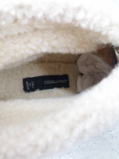 ◇ DSQUARED2 ディースクエアード ボア ショート ブーツ 37 ブラウン * 1002796954443